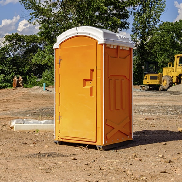 how often are the portable restrooms cleaned and serviced during a rental period in Los Olivos